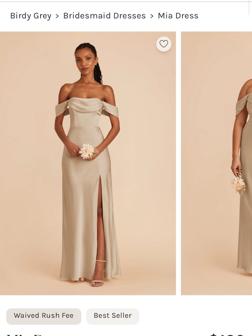 Bridesmaid dress- Birdy Grey - Mia Dress Matte Satin Neutral Champagne